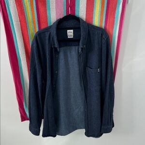 Zara Men's Dark Blue Shirt Jacket